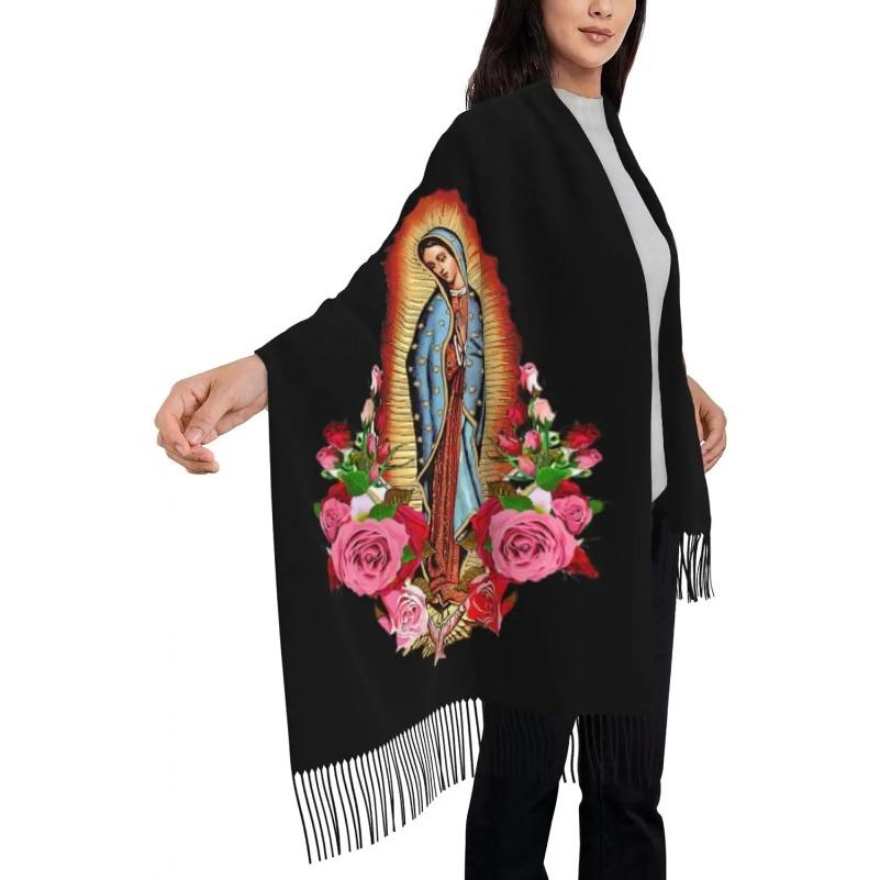 Virgin Mary Shawl Wrap for Women Our Lady of Virgen De Guadalupe Scarf Soft Large Blanket Scarves Warm Wraps