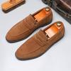 Mocassini in Pelle Opaca Retro, Semplici Scarpe Basse da Uomo in Pelle a Pedale Unico Stile Business Penny Loafer