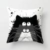 Abstract Black Cat Pattern Pillowcase Office Living Room Home Pillowcase Car Ornaments