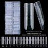 150pcs Shape Sandwich Nail Forms Natural Clear No-Trace Nail Art Tips With Auxiliary Line Almond Shape Nail Tips