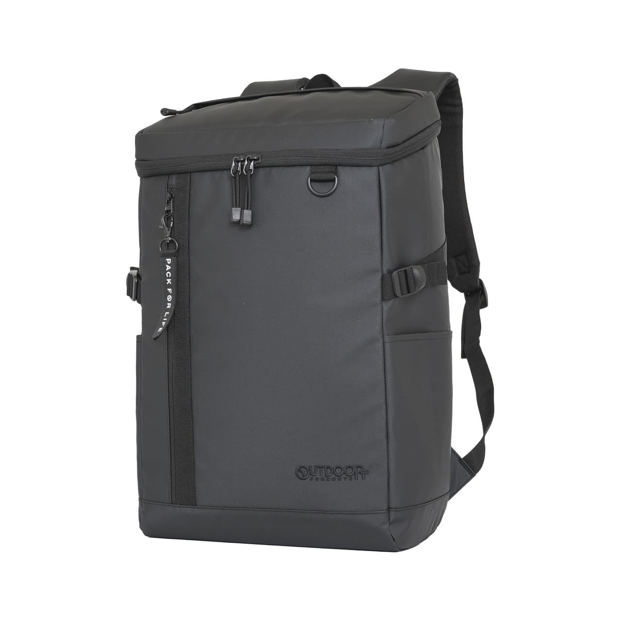 

35L Box-Shaped Daypack School Backpack Black Black Outdoor Products