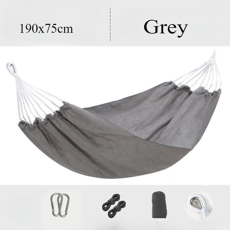 

Single Person Portable Outdoor Camping Hammock Foldable High-strength Thick Canvas Anti Roll Leisure Sleep Swing Camp Hammock серый