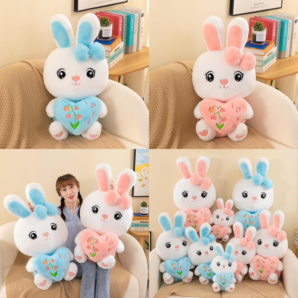 Heart Bunny Plush Doll Bedtime Stuffed Animal Birthday Gift Comfort Pillow Toy