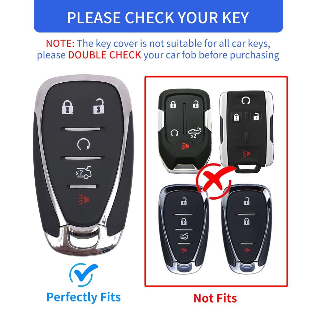5 Buttons TPU Car Key Case Cover Fob For Chevrolet 2017-2019 Chevy Malibu Camaro Cruze Traverse Sonic Volt Bolt Equinox Protecto