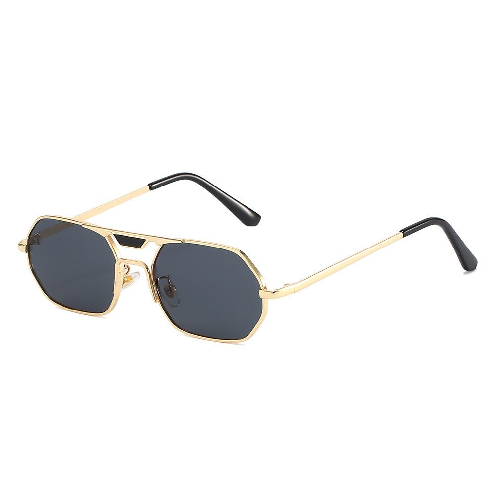 

New Retro Metal Square Frame Gradient Women Sunglasses Y2K Personality Brand Double Beam Design Fashion men Gafas de sol UV400 as picture