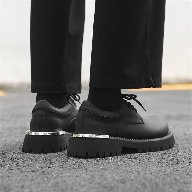 Herren neue High-End Herbst- und Winter-Lederschuhe lässig und vielseitig Jugend komfortabel großer Kopf höhenerhöhend Britische Schuhe 11059-J