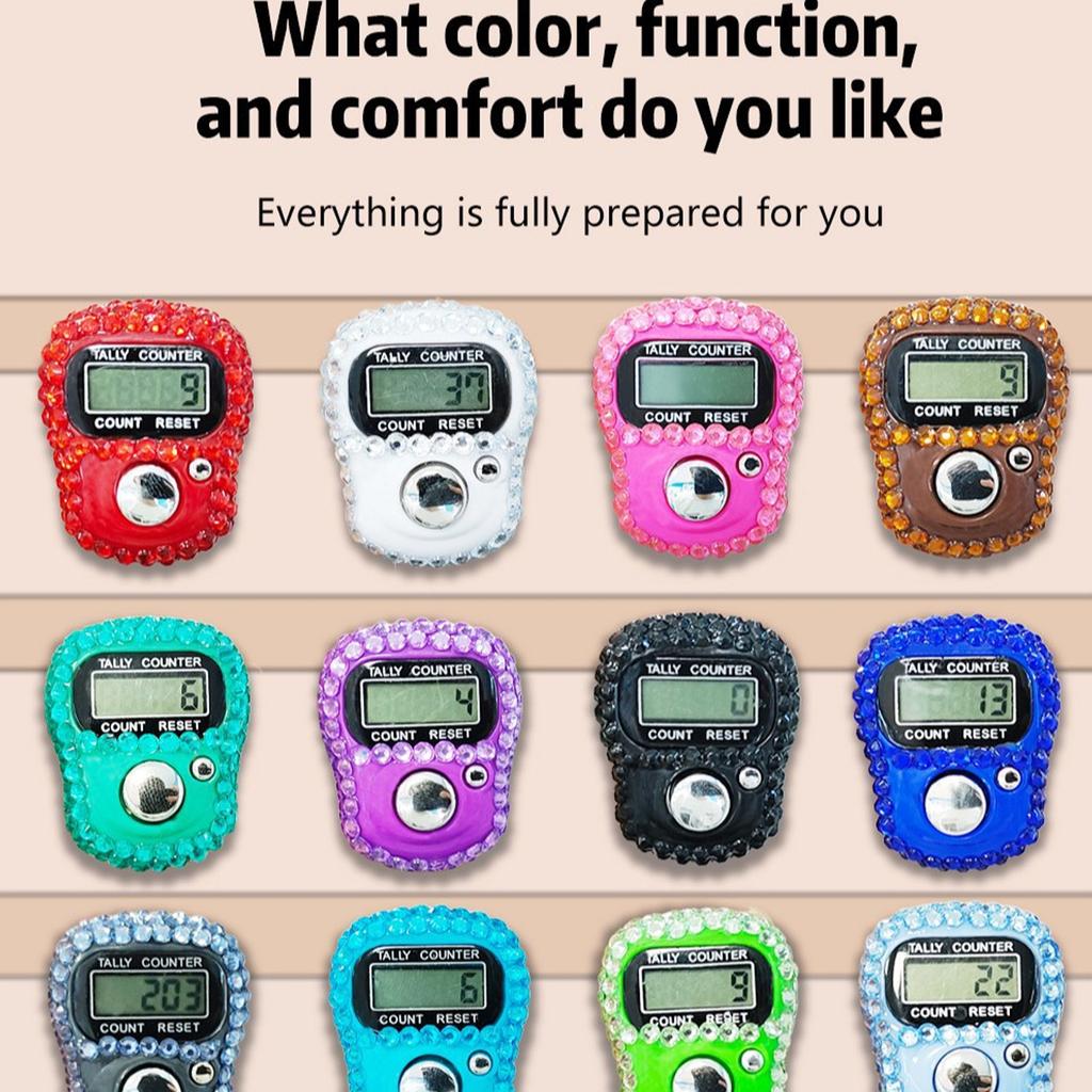 Tragbarer Fingerzähler mit elegantem, juwelenverziertem Design, ideal für Schüler und Lehrer, Fitnessstudio und Inventur.