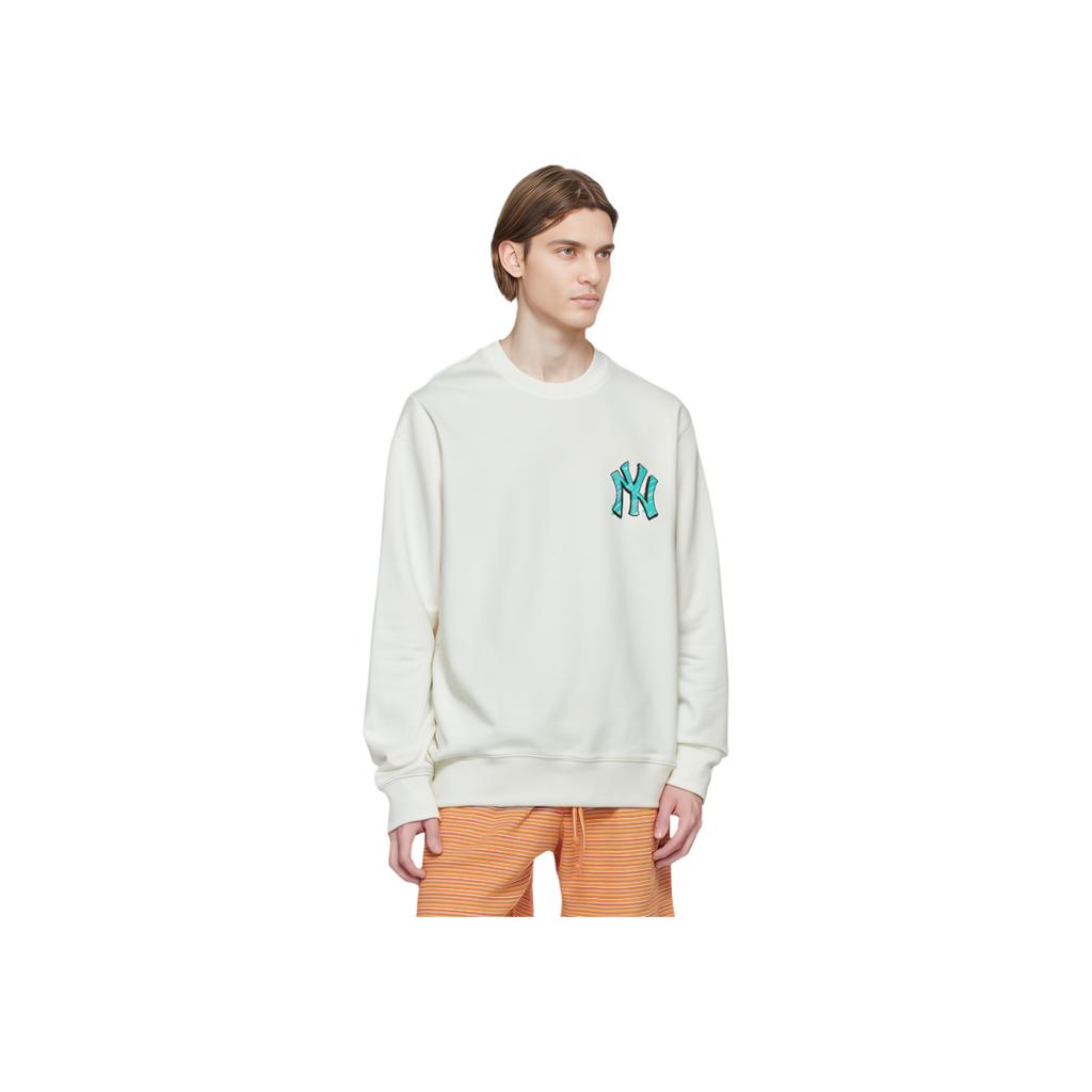 New MLB Base Logo Sweatshirts Unisex White 3AMTB0121-50WHS