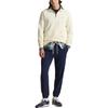 Polo Ralph Lauren FW24 Jednobarevná mikina s polokošilovým límcem a malým vyšitým poníkem, se zapínáním na půl zip, s dlouhým rukávem, pro muže, barva krémová, MNPOKNI16823633-101