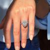 Rui Pai Exquisite White Gold Water Drop Zircon Ring