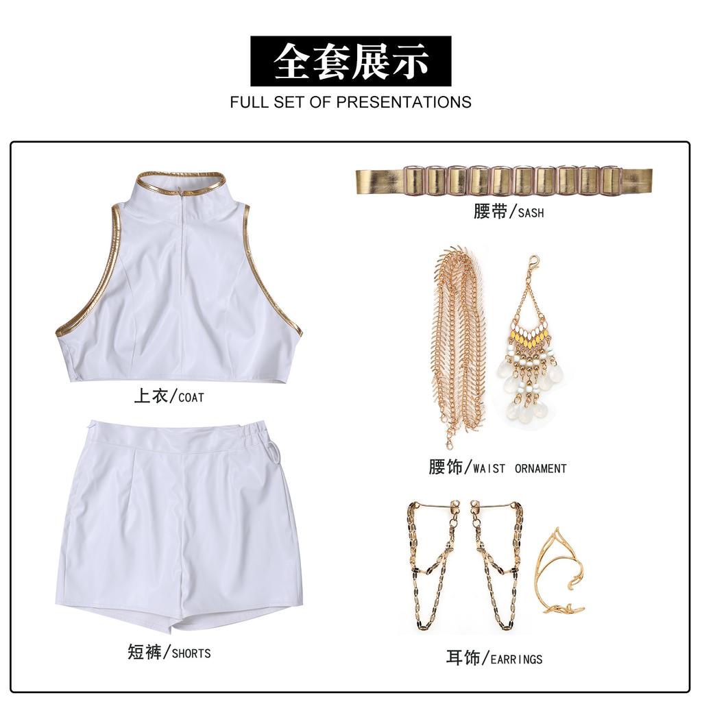 K-POP: Demon Hunters Zoey White Version Cosplay Costume Anime 2D Outfit Play Role Clothes Clothing for Women