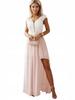 Elegant European & American High Waist Embroidered Lace Evening Dress