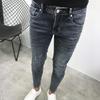 Korean Style Slim-Fit Skinny Jeans for Men - Trendy Nine-Point Elastic Pants