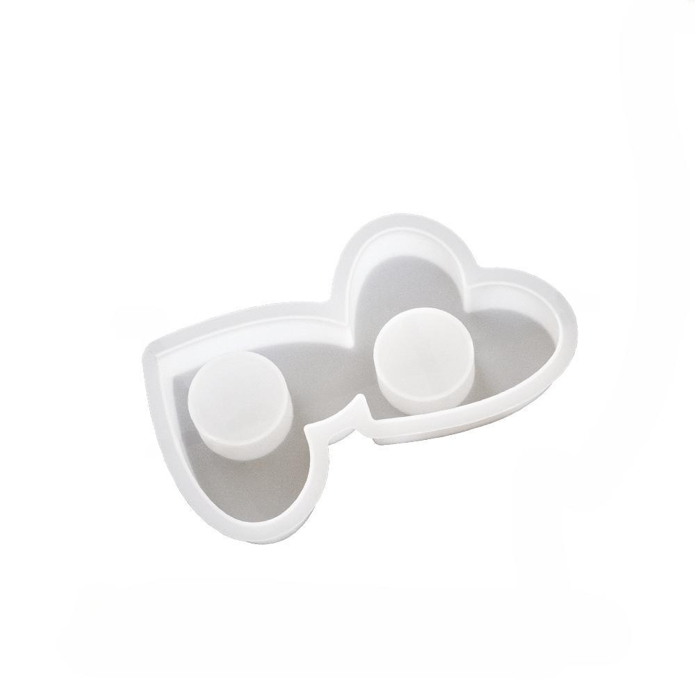 

1 шт. Формы для подсвечников в виде сердца Силиконовые формы DIY Подставка Форма из смолы Двойное сердце Три сердца Подсвечник Форма для бетона и цемента для свадьбы