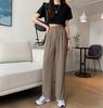 Khaki Wide Leg Pants Women High Waisted Draped Spring and Autumn Summer Straight Casual Suit Pants