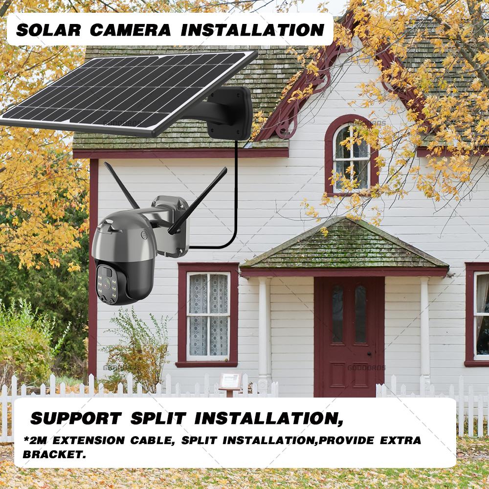 3MP Outdoor 8W Solar Recharge PTZ Camera 4G LTE FDD GSM/WIFI Wireless IP Camera 1080HD Rotate 360 CCTV Security Surveillance