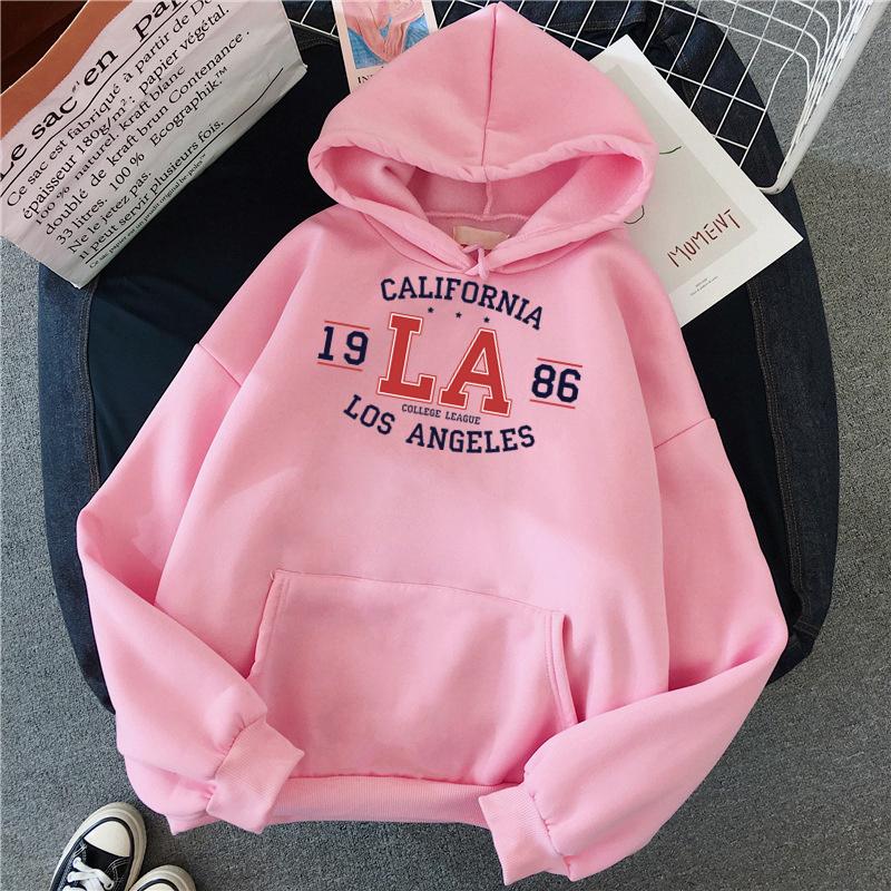 Los Angeles Fashion Printed Hooded Men's Warm 100% Hooded Sweater. Autumn Loose and Warm Hooded Sweater.