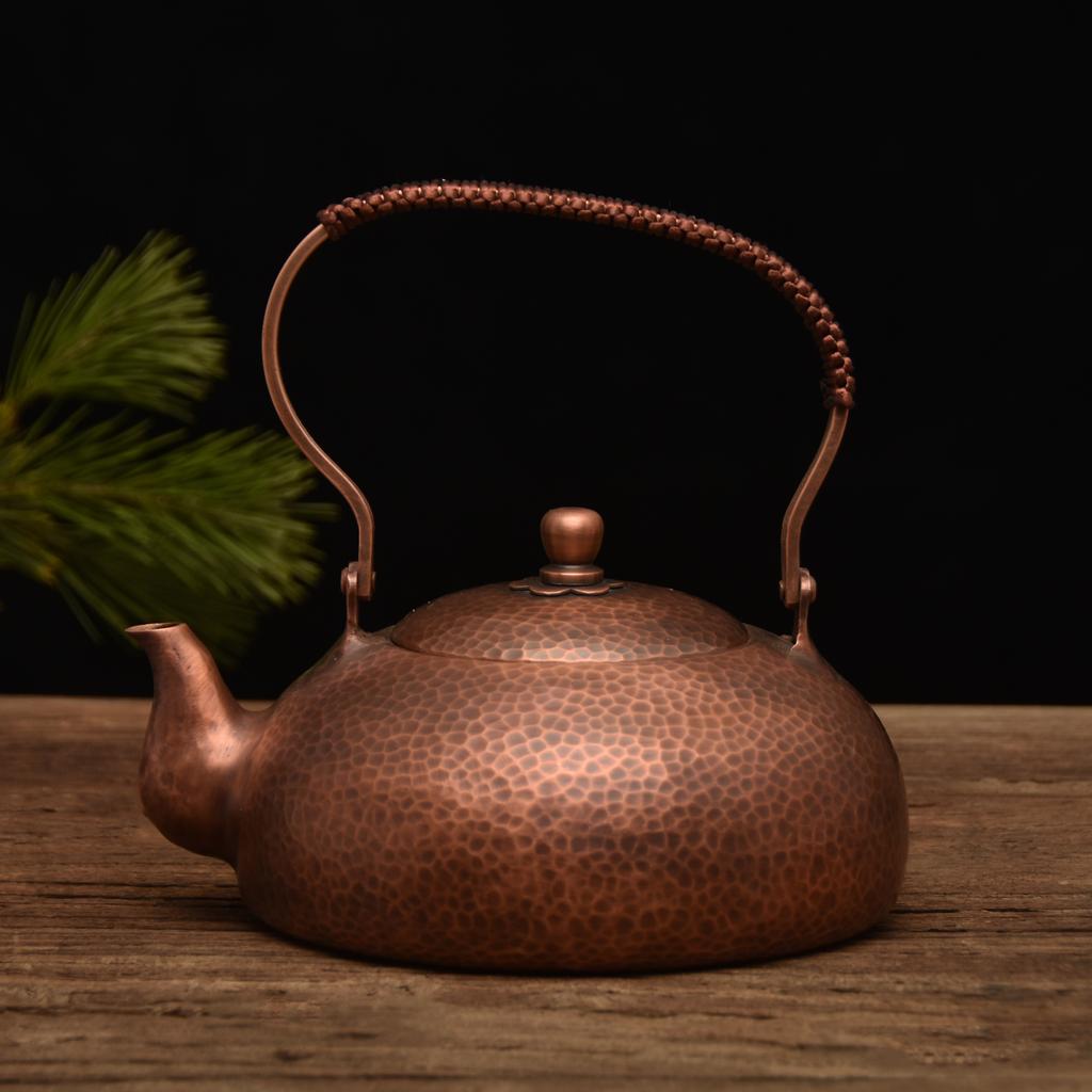 Large Capacity Kettle Pure Copper Hot Water Kettle Handmade Brass Kettlemetal Coffee Pots Warm Wine Jug Vintage Chines Tea Set