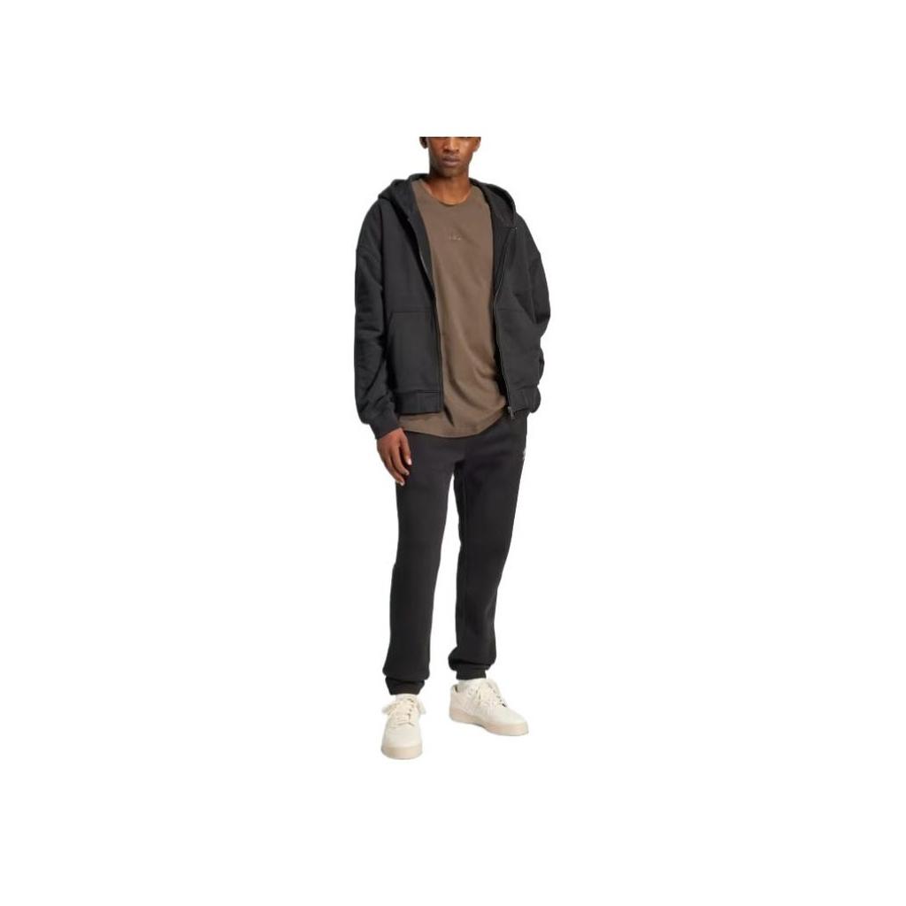 adidas Premium Essentials Full-Zip Hoodie Black Men Streetwear JC9579