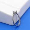 Female Sweet Temperament Simple Heart Ring Platinum Plated Zircon Marriage Proposal Ring