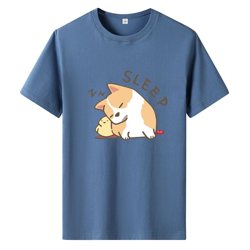 Summer Cartoon Printing Short-sleeved T-shirt Men And Women Couples Loose Loose Shirt Tops Aesthetic Clothing Summer Tops