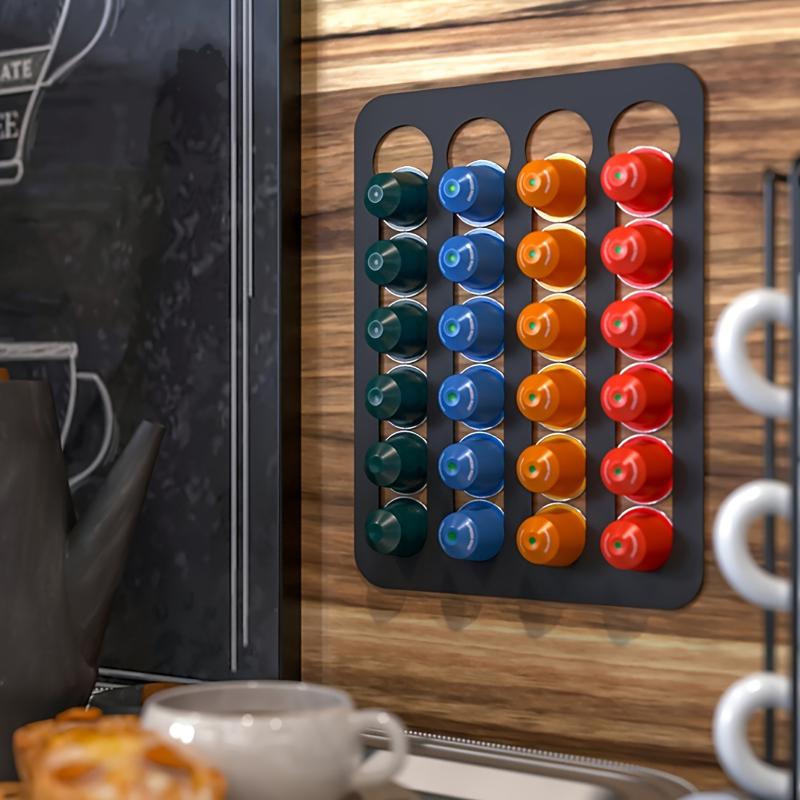 Portaoggetti da Parete Senza Foratura per Capsule di Caffè | Compatibile con Capsule Multi-Marca | Salvaspazio