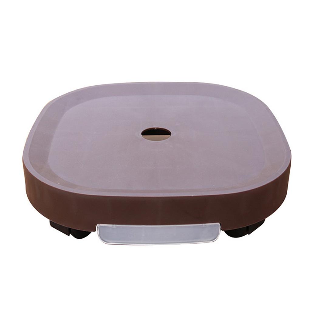 Movable Plant Pot Saucer with Hidden Wheels & Brakes Round Drip Tray for Flower Pots Coffee