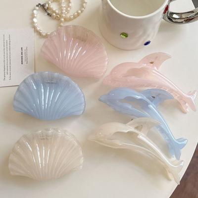 Dolphin Shell Series Hairpin Acetate Back Head Headwear Elegant Hair Claw Clip  Hair Accessories