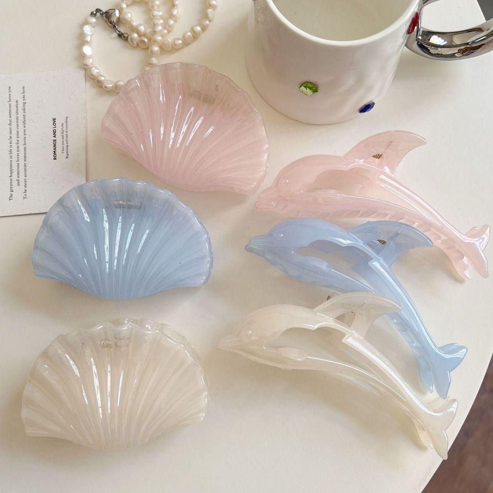 Dolphin Shell Series Hairpin Acetate Back Head Headwear Elegant Hair Claw Clip Hair Accessories