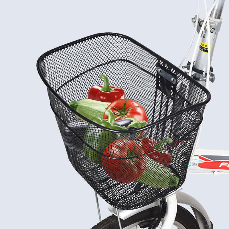 Coș pentru biciclete Biciclete de munte Biciclete pliabile din metal Coș de depozitare pentru fața bicicletei pentru drumeții Călărie Cumpărături Camping în aer liber