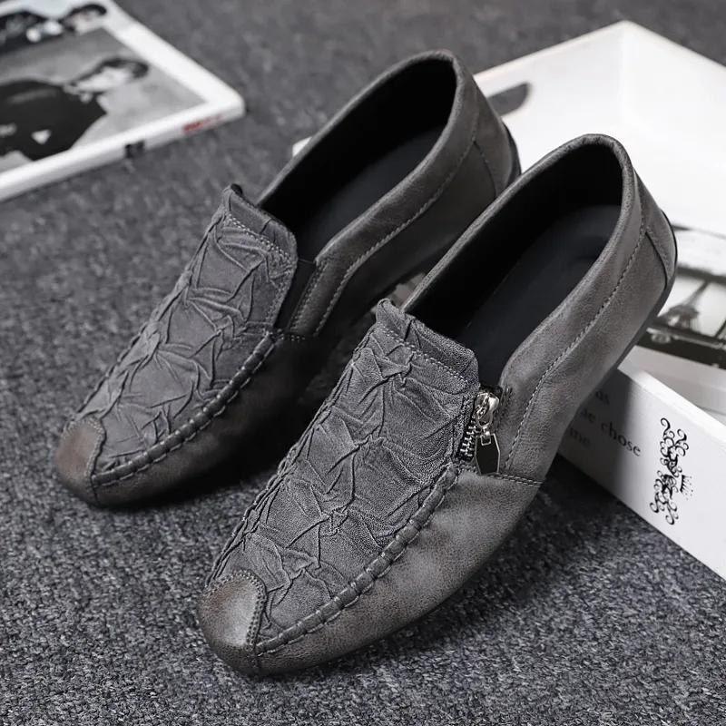 2024 Spring New Men's Loafers Shoes Microfiber  Casual Non-slip Outdoor Shoes Man Sneakers