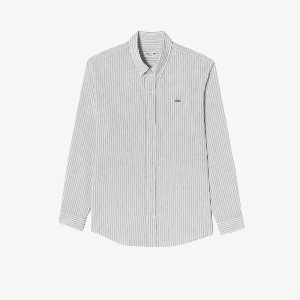 [lacoste] Men's Linen Blend Stripe Shirt CH838E-56GCCA