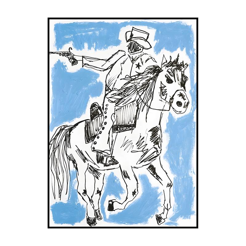 Abstract Classic Vintage Western Cowboy Poster Into The Wild Wall Art Print Canvas Painting for Living Room Home Decor Picture