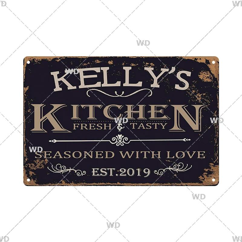 Retro Plåtskylt Köksregler Mat Järnmålning Väggkonst Metall Vintage Plakett Metallaffischer för Hus Hem Matsal Dekor