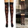 Women Sexy Harajuku Gothic Spiderweb Pattern Over Knee Socks Stretchy Thigh High Stockings for Halloween Cosplay Costume