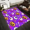 Halloween Pattern with Skulls and Pumpkins Non-slip Rug Suitable for Living Room and Bedroom Sofas