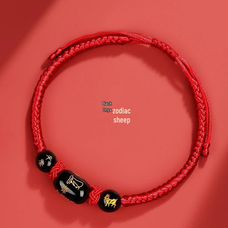 2025 Year of the Snake Zodiac Red String Bracelet for Men and Women