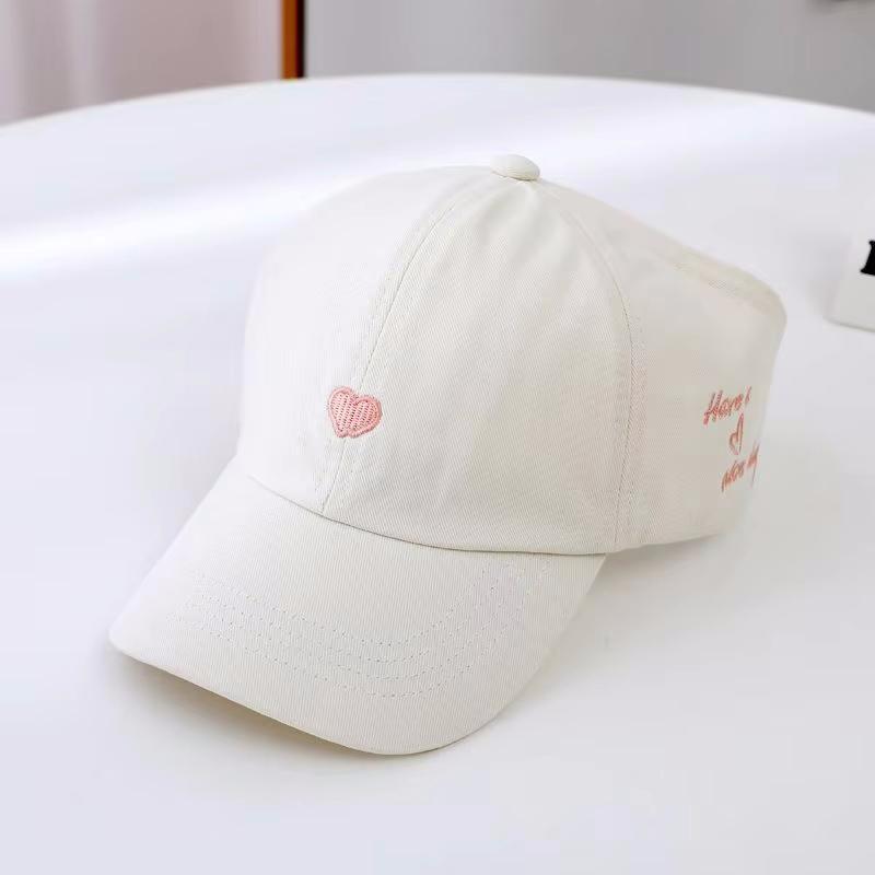 Summer Children Sun Hat Girls Ponytail Duckbill Hats Kids Empty Top Baseball Cap Embroidery Love Baby Sunshade Visors
