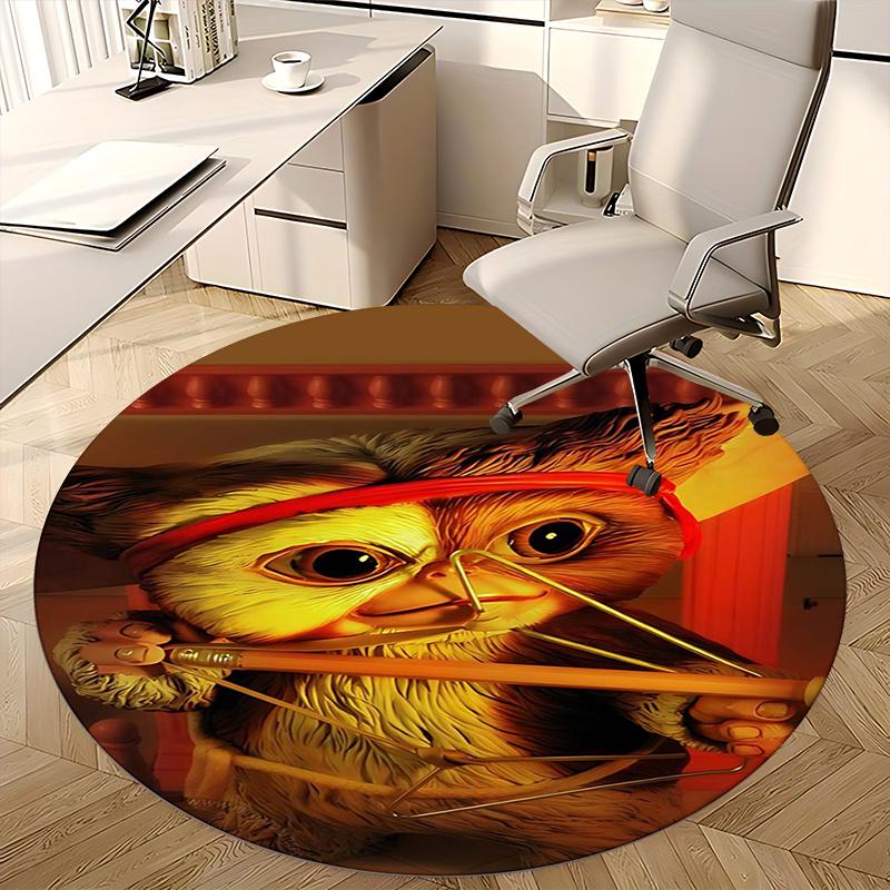 Gizmo,Gremlins Chair mat Round Rug Office carpet, Machine Washable, Non slip, Suitable for Living Rooms, Bedrooms