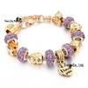 White Round Beaded Bracelet with Pandora DIY Drip Oil Large Hole Bead