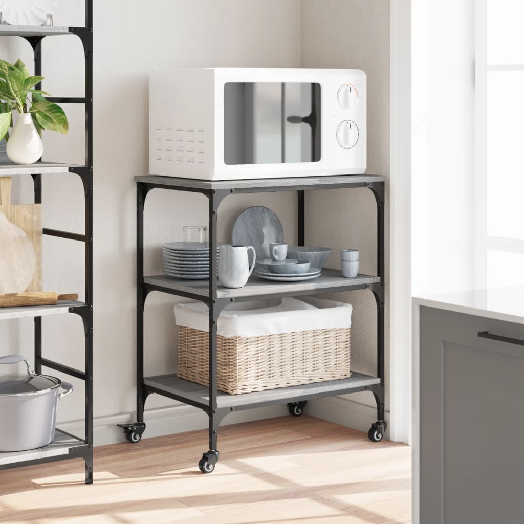 Kitchen Trolley Grey Sonoma 60x41x76 cm Particleboard