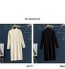 Plus-Size Women's Thickened Winter Long Knitted Wool Dress with Half-High Collar