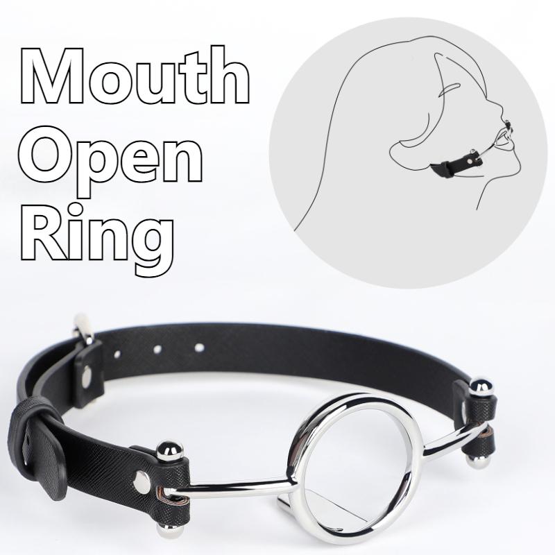 Metal Open Mouth Gag Sex Toys BDSM Oral O Ring Gag Bondage Restraints for Female Flirting Deep Throat Toys Tongue Depressor 18+