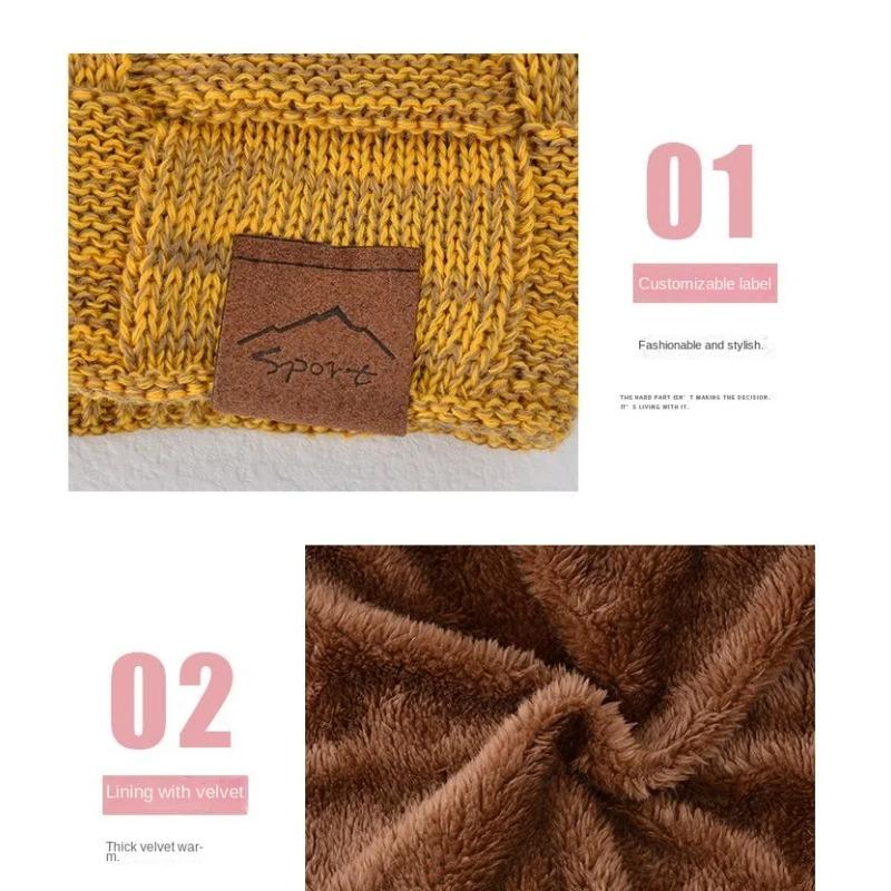 Czapka zimowa ciepła plus size na zewnątrz dzianinowa czapka męska damska wełniana czapka z pomponem swobodna rozciągliwa czapka szydełkowa czapka dla kobiet mężczyzn