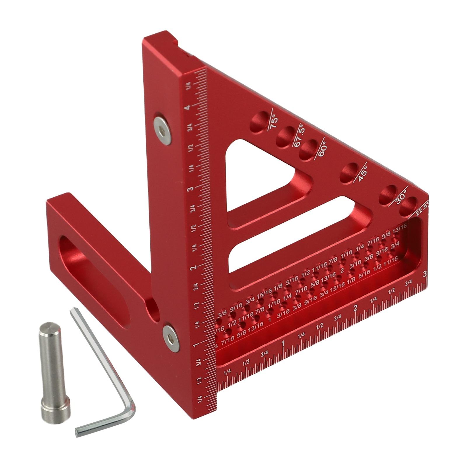 

Woodworking Miter Triangular Ruler Aluminum Alloy Square Protractor Imperial Hand Tools Power Tool Accessories Household Supplie красный