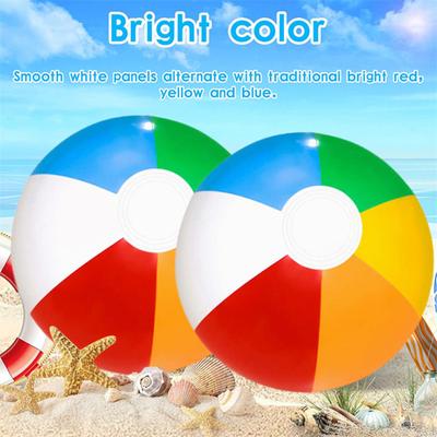 Rainbow Beach Balls for Kids Water Games Toys Easy To Inflate Fun Colorful Swimming Pool Balls Summer Party Decorations
