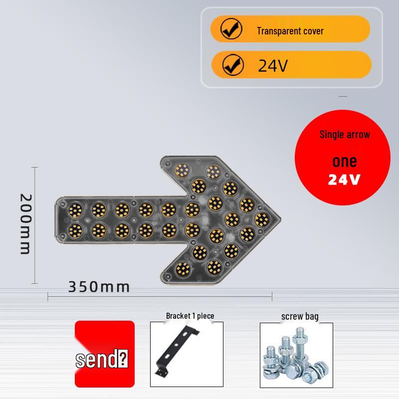 LED Directional Arrow Light 12V/24V for Trucks - Engineering, Construction, Warning, and Strobe Indicator.