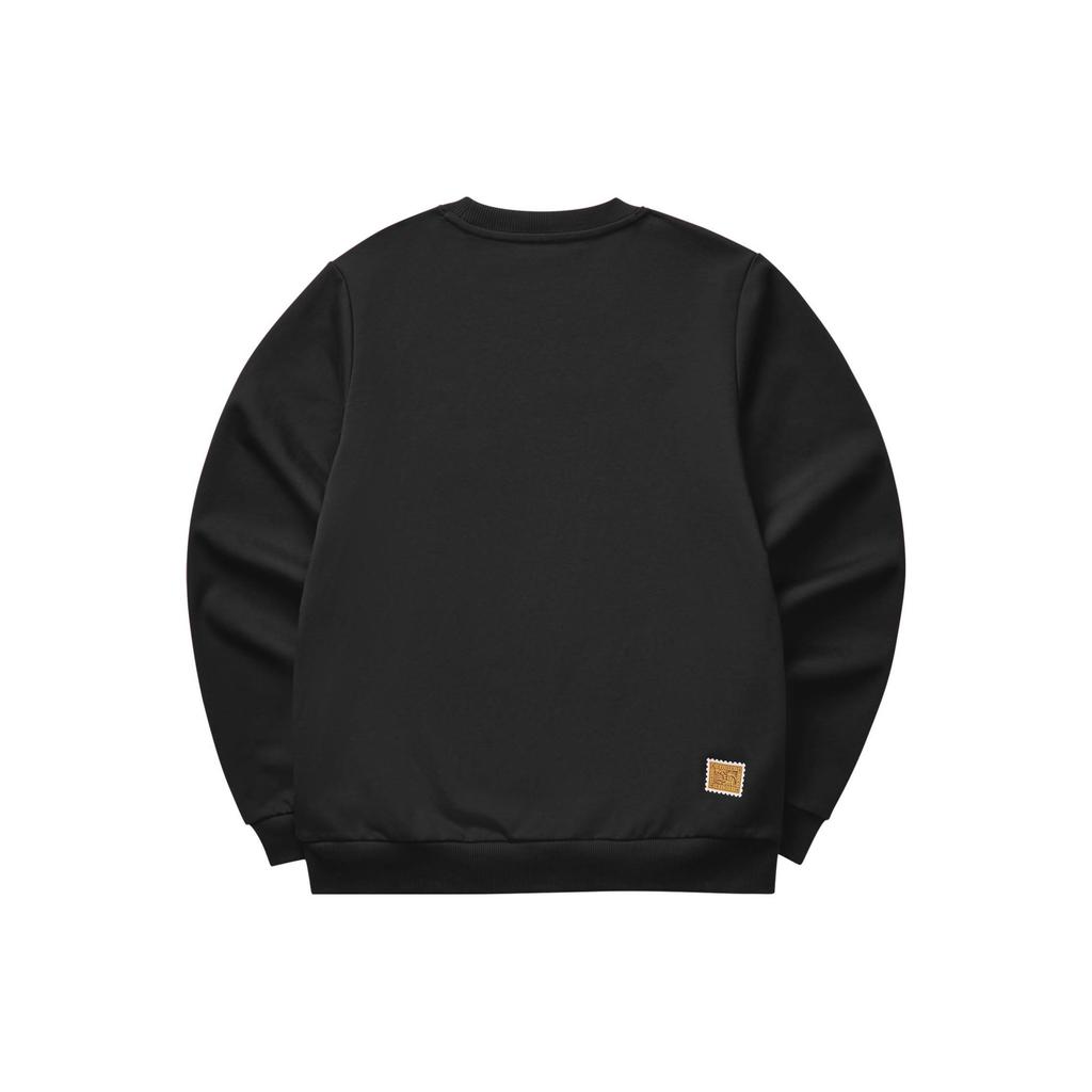 Skechers New Year Series Letter Knit Crewneck Sweatshirt Women Sweatshirt Carbon-Black L124W027-0018