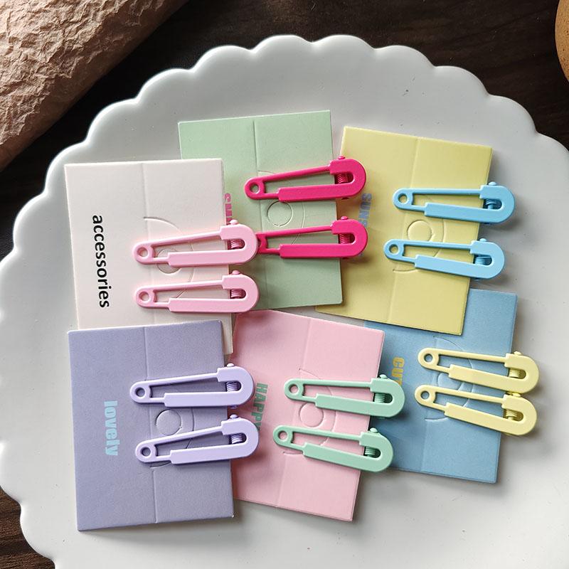 2pc Kroean Good Bright Color Hairpin Hairgrip Hair Clips for Girls Women Kids Childs Vintage Crab for Gift Hair Accessories