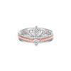 Yin Town Crown Zircon Heart Open Ring - High-End Women's Stackable Wedding & Pinky Band